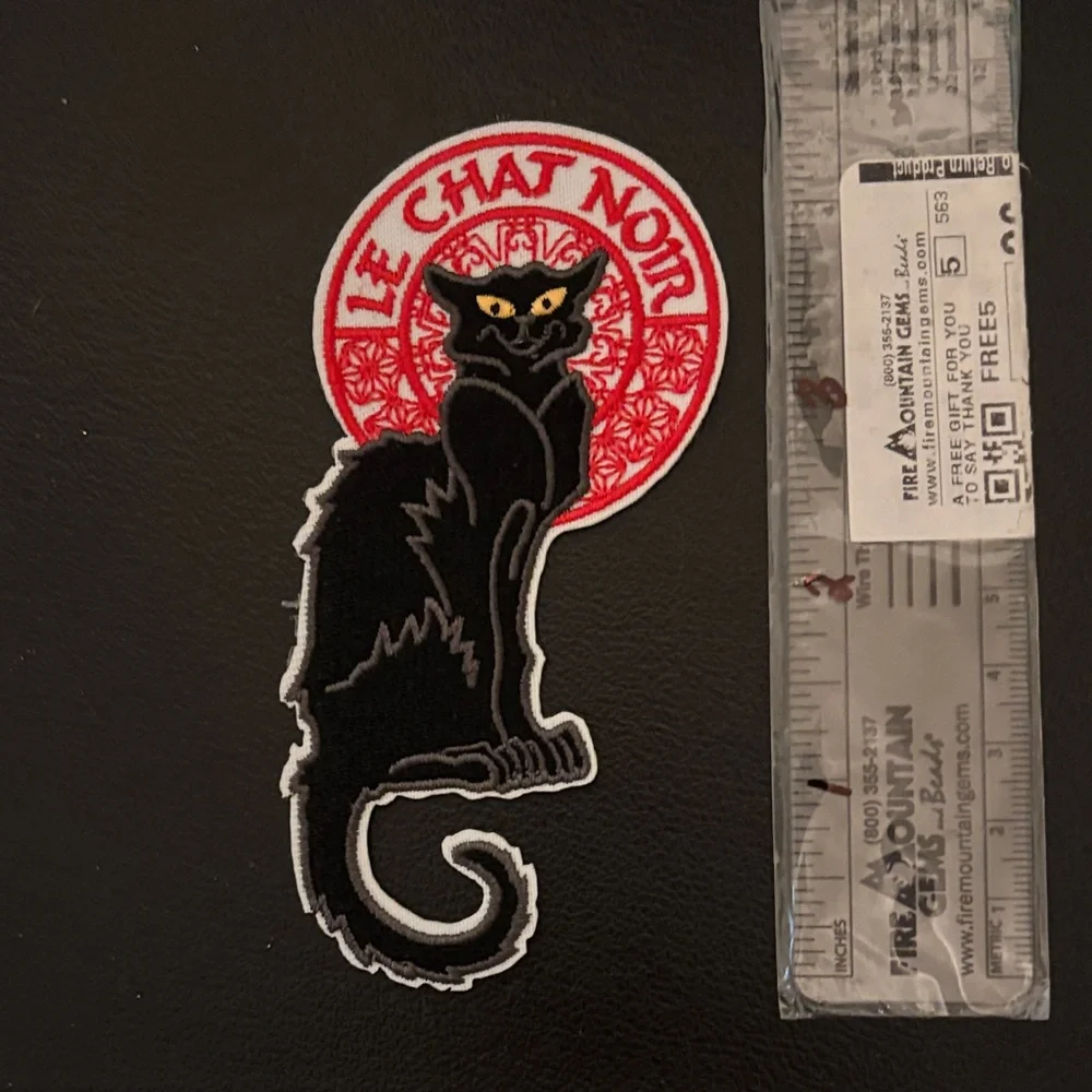 Le Chat Noir Black Cat Iron On Patch